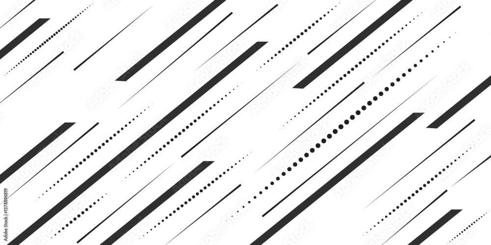 Poster speed lines and dots lines angle vector background