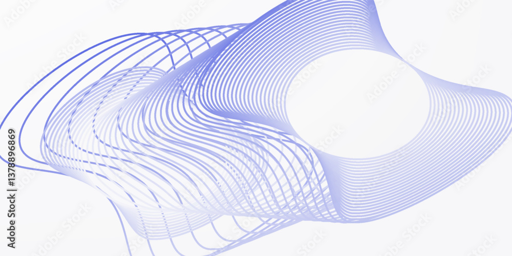 Poster dark abstract background with glowing wave. shiny moving lines design element. modern purple blue gr