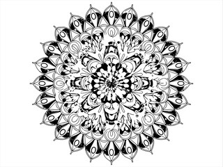 Circular pattern in the form of a mandala. Henna tatoo mandala, vector art.