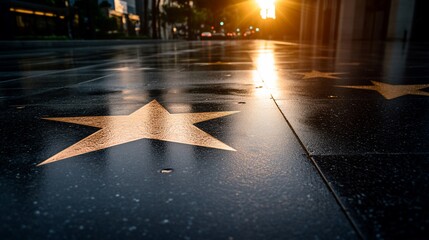 Hollywood's Walk of Fame at Sunset, a Timeless Symbol of Achievement