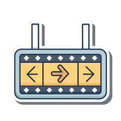 Directional sign with arrows indicating navigation  