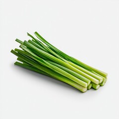Fresh bunch of celery isolated on a bright white background ideal for cooking and nutritional photography projects