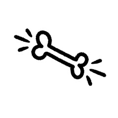 bone png cartoon cute  design art kid handwrite doodle element street line black and white kwaii