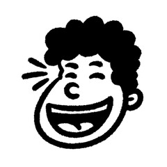 ha ha funny png cartoon cute  design art kid handwrite doodle element street line black and white kwaii
