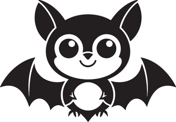 Fototapeta premium Cute Cartoon Bat Vector Outline