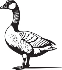 Goose Black Outline Vector 