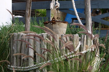 Thick hemp braided rope close up