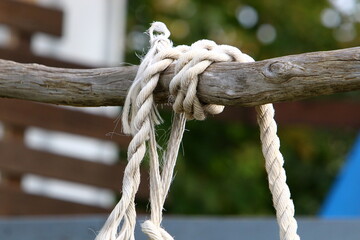 Thick hemp braided rope close up