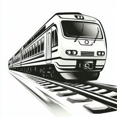 Modern train design showcases sleek lines and efficient engineering on railway tracks in urban setting