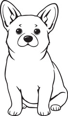 Corgi puppy. Hand drawn vector illustration