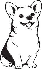 Corgi puppy. Hand drawn vector illustration