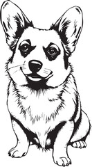 Corgi puppy. Hand drawn vector illustration