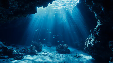 underwater scene with coral reef and fishes