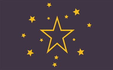 gold star on blue background