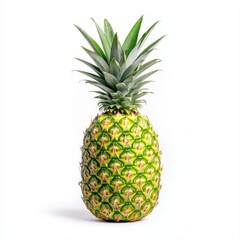 Fototapeta premium Fresh and juicy pineapple isolated on a white background showcasing its unique shape and vibrant coloration