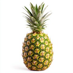Fototapeta premium Fresh and juicy pineapple isolated on a white background showcasing its unique shape and vibrant coloration