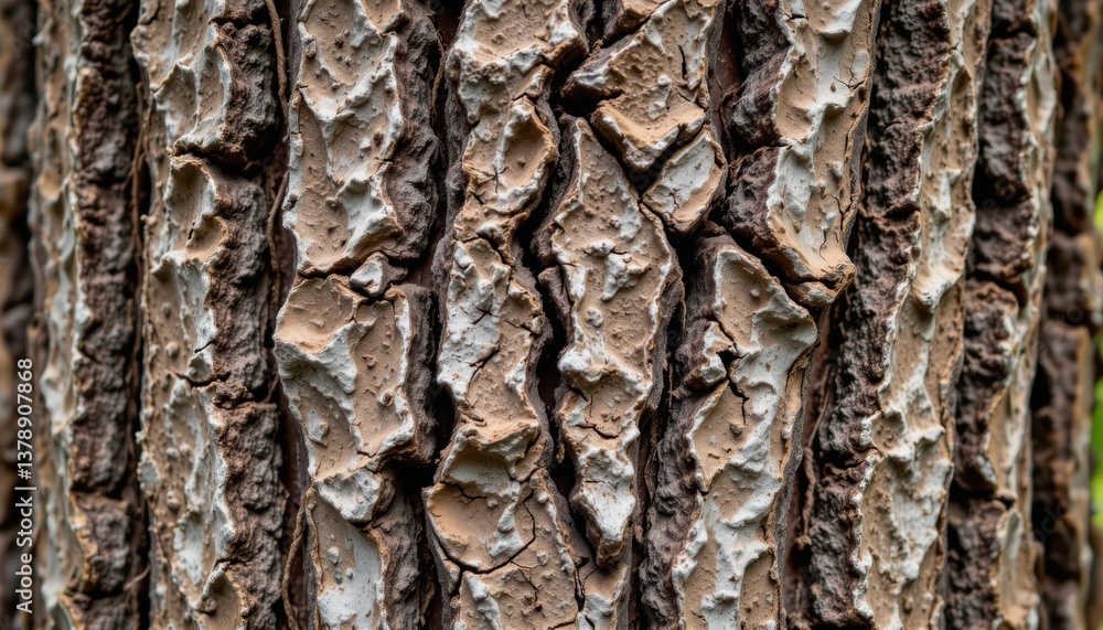 Poster bark patterns a close up of a textured tree bark with deep grooves and shadows, creating an organic 