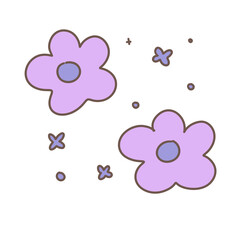 Hand drwn cute yellow flower element.