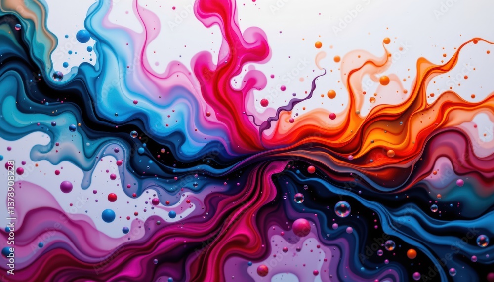 Poster ink in water an artistic representation of colored ink swirling and dispersing in water, creating me