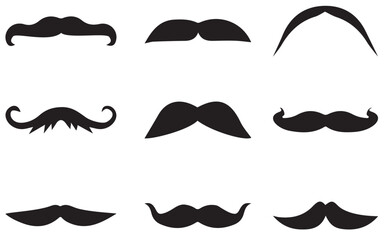 mustache vector shape icon. Set of mustache. mustache collection set vector