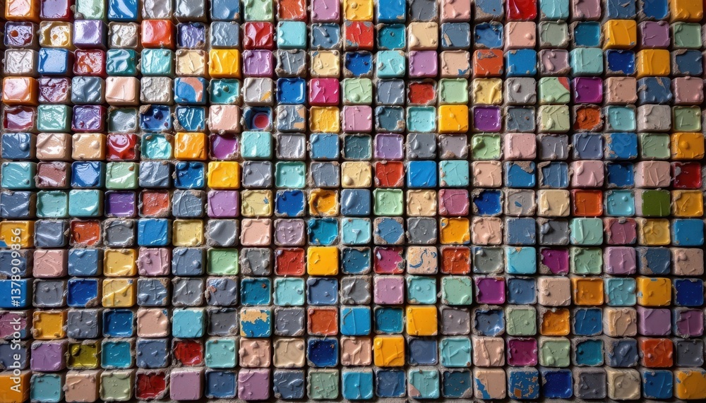 Poster colorful mosaic pattern an intricate mosaic design made from various colored tiles, evoking a sense 