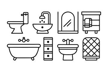 bathroom related editable stroke outline icon idol