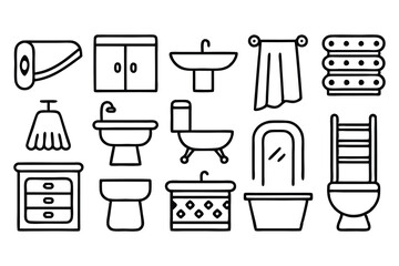 bathroom related editable stroke outline icon idol