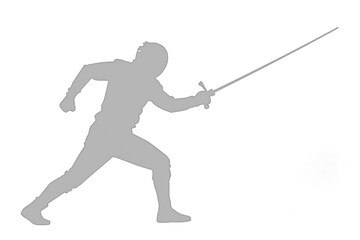 silhouette of a man with sword isolated
