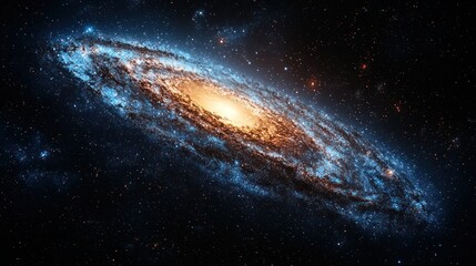 Fototapeta premium Majestic Spiral Galaxy NGC 3190: A Celestial Tapestry of Stars and Gas