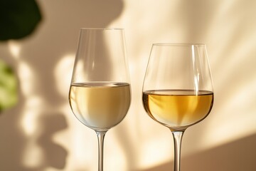 Two glasses of white wine in sunlight (1)