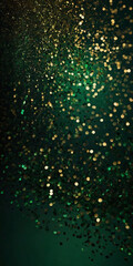 Green Abstract With Golden Sparkle Background