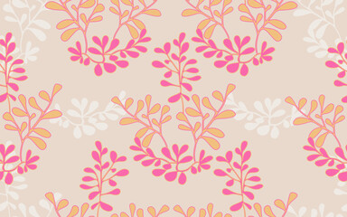 Hand drawn colourful flowers, seamless patterns with floral for fabric, textiles, clothing, wrapping paper, backdrop, banner, illustration, abstract backgrounds.

