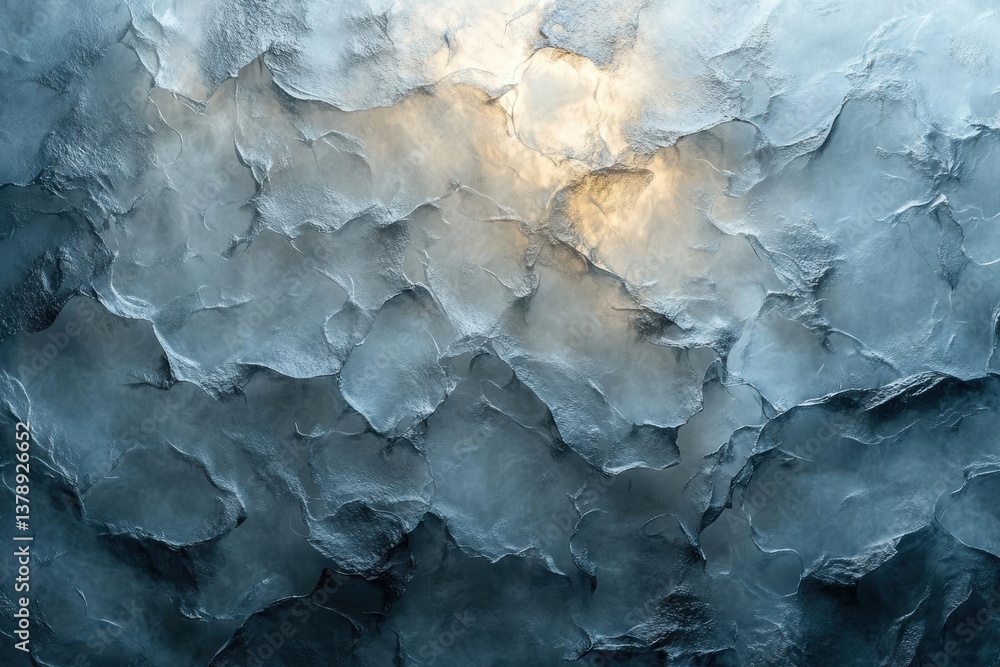 Aufkleber a close-up of ice texture, showcasing unique patterns and lighting effects, emphasizing natural beau
