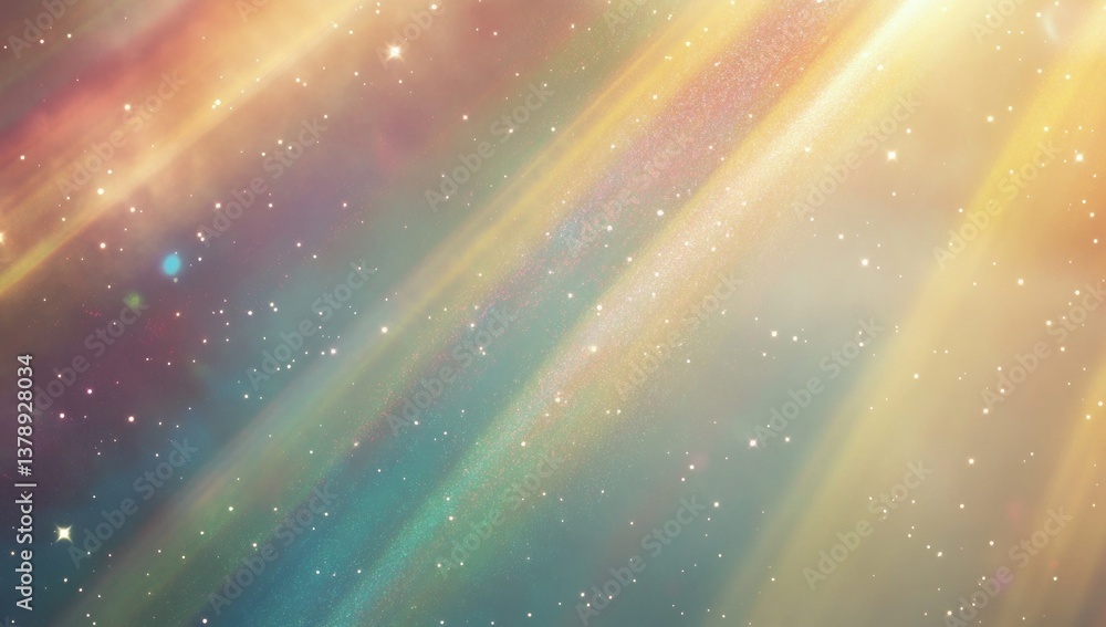 Poster abstract celestial background with streaks of light. vibrant colors blend into a nebula-like effect,