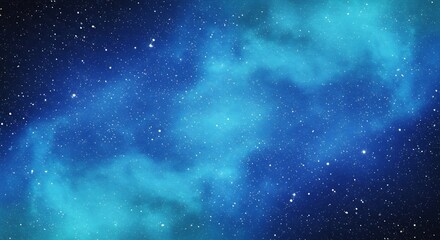Fototapeta premium Celestial Nebula Blue Teal Cosmic Dust Swirl. AI Generated