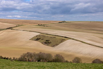 Obraz premium A view over Sussex farmland in early spring