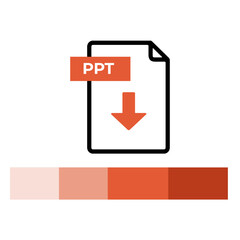Download document PPT microsoft powerpoint icon with color palette, perfect for poster design, branding, and digital projects. excel. powerpoint. pdf. adobe acrobat. nitro reader. foxit reader