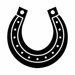 Lucky Horseshoe Vector Illustration on Black Background