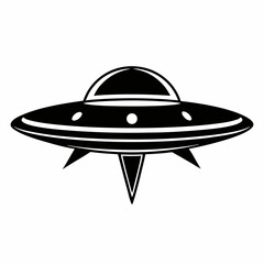 Cartoon UFO rocket flying in space with a fish and spaceship design