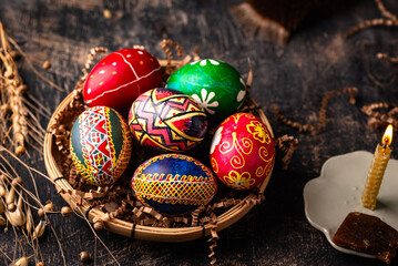 Traditional Ukrainian painting Easter eggs