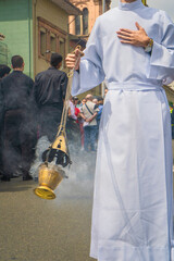Medellin, Antioquia, Colombia. April 07, 2023. Good Friday, Holy Week procession, traditional...