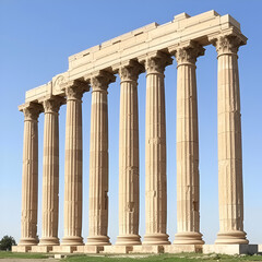 Fototapeta premium Ancient columns of pillar Greek Roman stone pile.