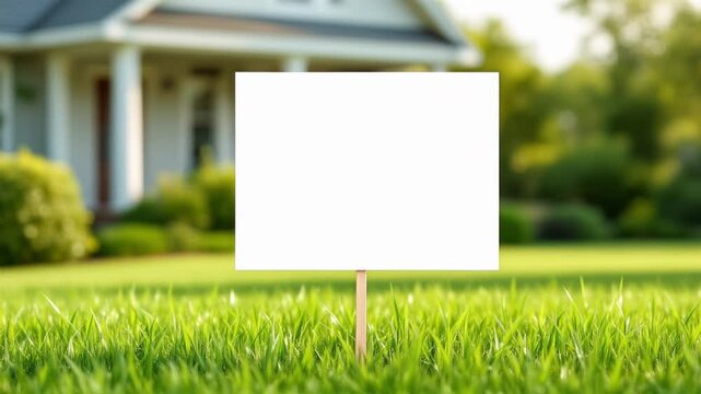 Blank Sign in Front of a Home, Ready for Your Message