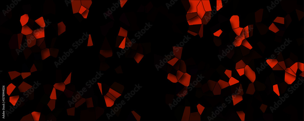 Poster abstract crystallize light gradient dark red colored blurred background. geometric hexagonal hexagon