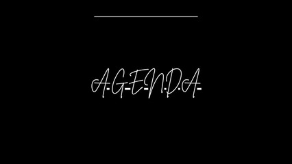 agenda written on black background