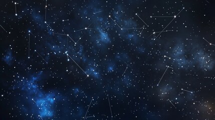Realistic night sky constellation chart on celestial canvas   a detailed celestial guide