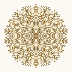 Intricate Golden Mandala Ornament Design