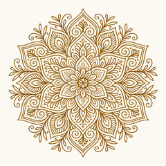 Intricate Golden Mandala Ornament Design