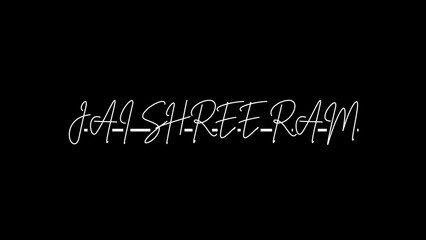 jai shree ram written on black background