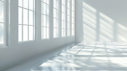 Fototapeta premium Bright, Modern Space with Large Windows and Reflections